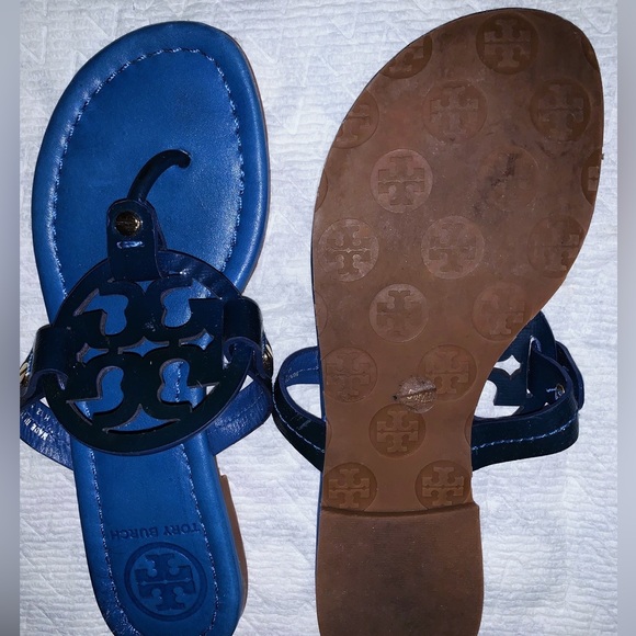 COPY - Tory Burch sandals. Miller. Blue. Sz 5.5. Made in Brazil - Picture 2 of 3